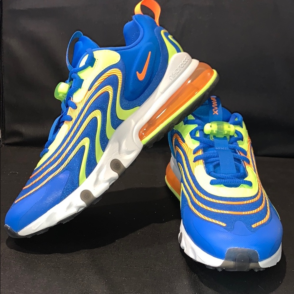 Nike Air Max 270 React ENG Blue/Lime/Orange - Picture 5 of 5